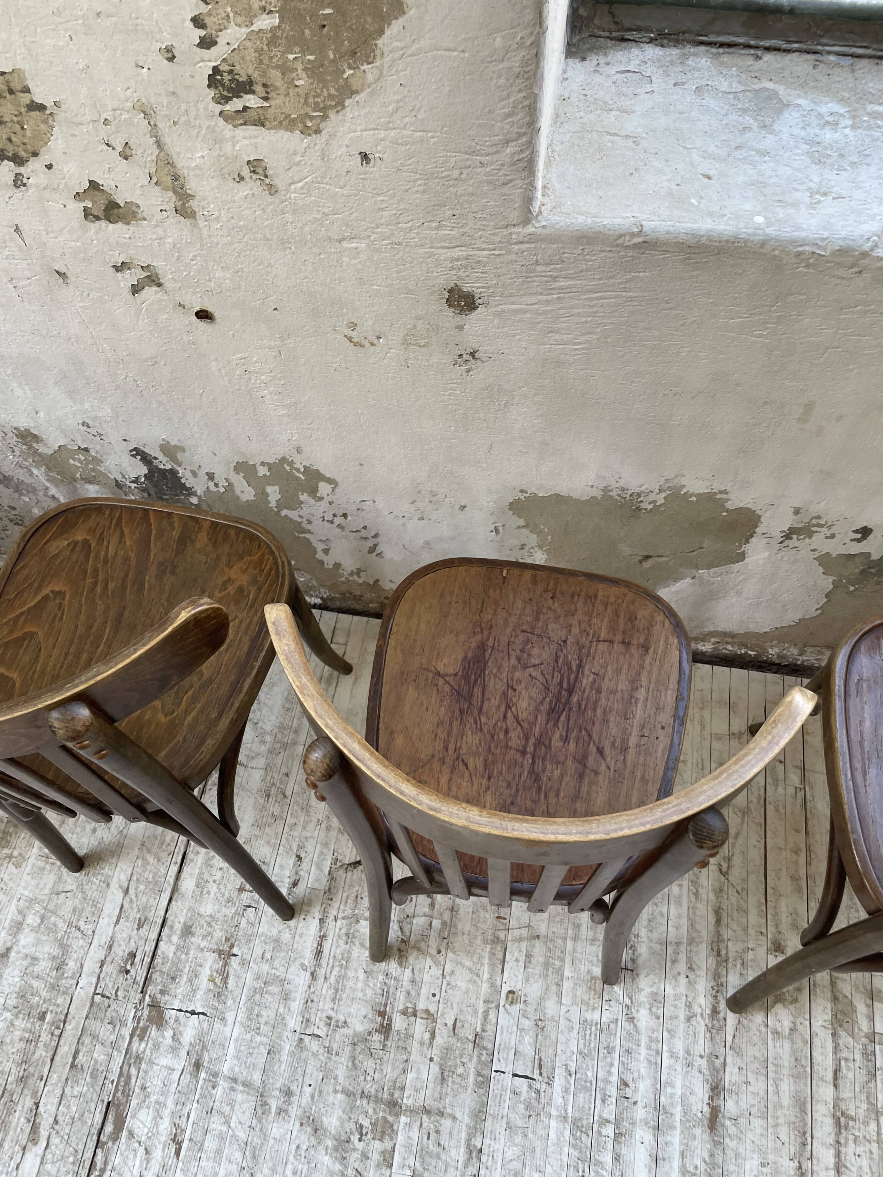 Set of 4 wooden bistro chairs