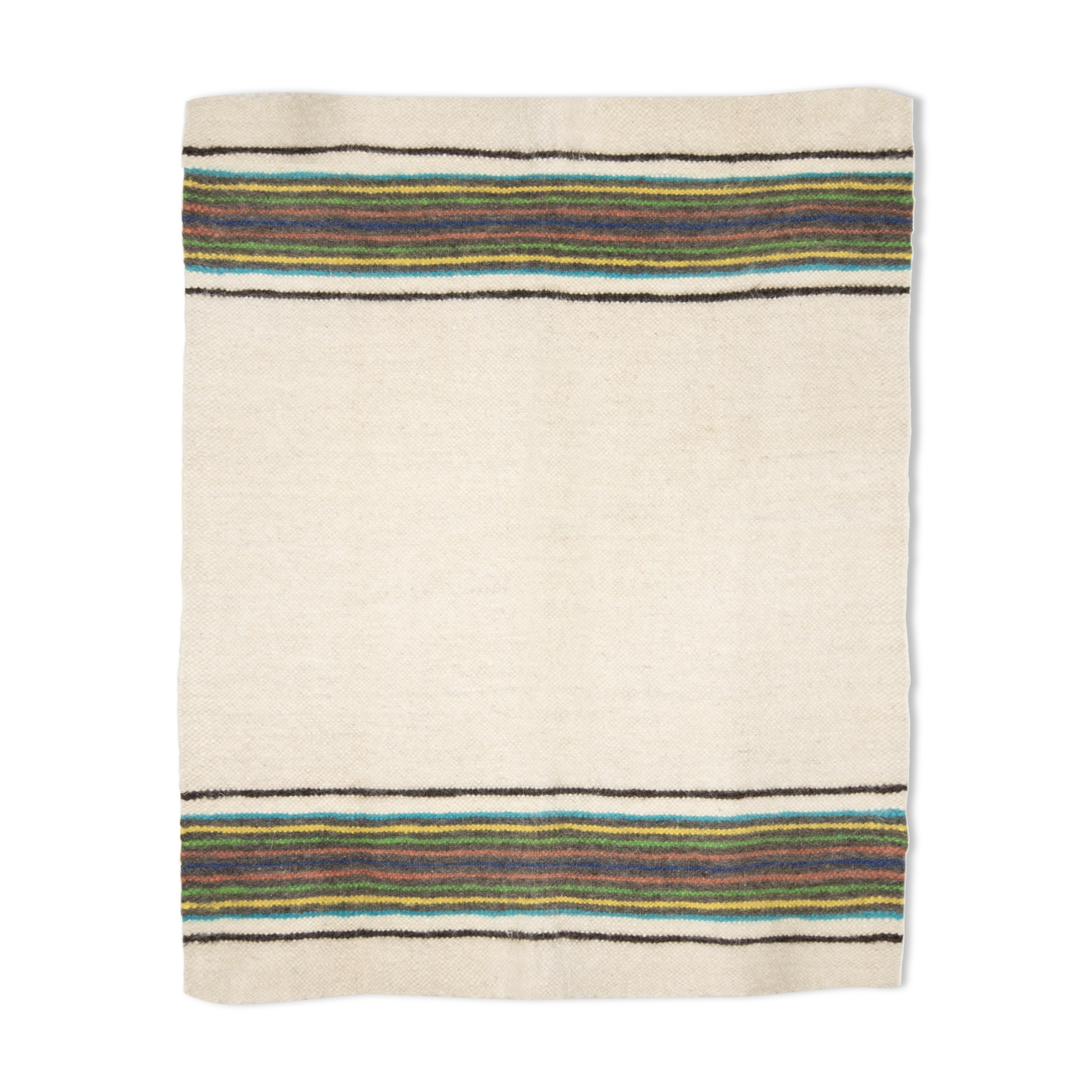 Tapis en laine à rayures 219 x 184 cm