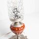 Lampe de table ou  de chevet de 1960 céramique verre métal argenté