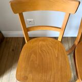 set of 4 Thonet bistro chairs in curved wood honey Mid-Century 50s