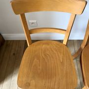 set of 4 Thonet bistro chairs in curved wood honey Mid-Century 50s