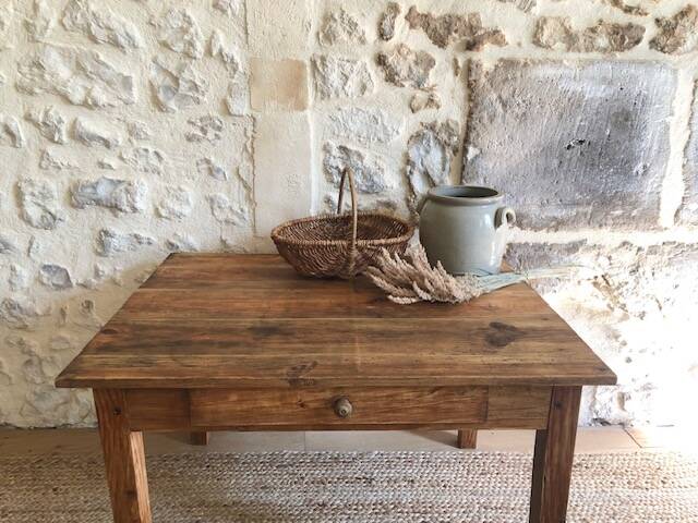 Wooden farmhouse coffee table
