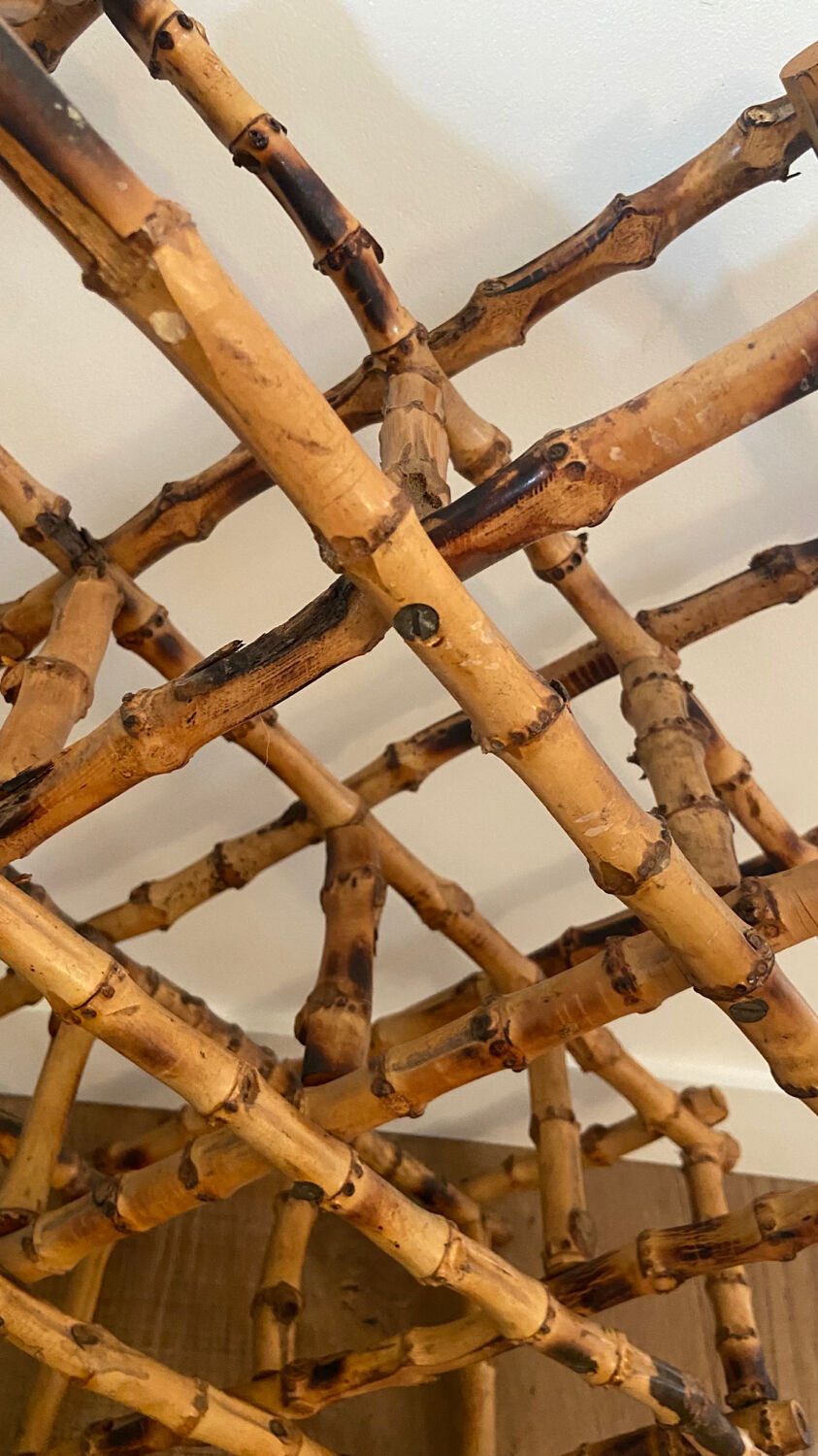 Range foldable bottles in vintage bamboo / rattan