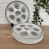 Set of 6 oyster plates Moulin des loups Orchies