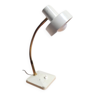 Revised vintage beige and gold Aluminor lamp.