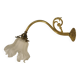 Brass and glass swan neck wall light