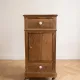Antique bedside table in solid wood with a marble top.