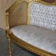 Louis XVI Napoléon III Bergère Canapé in gilded wood