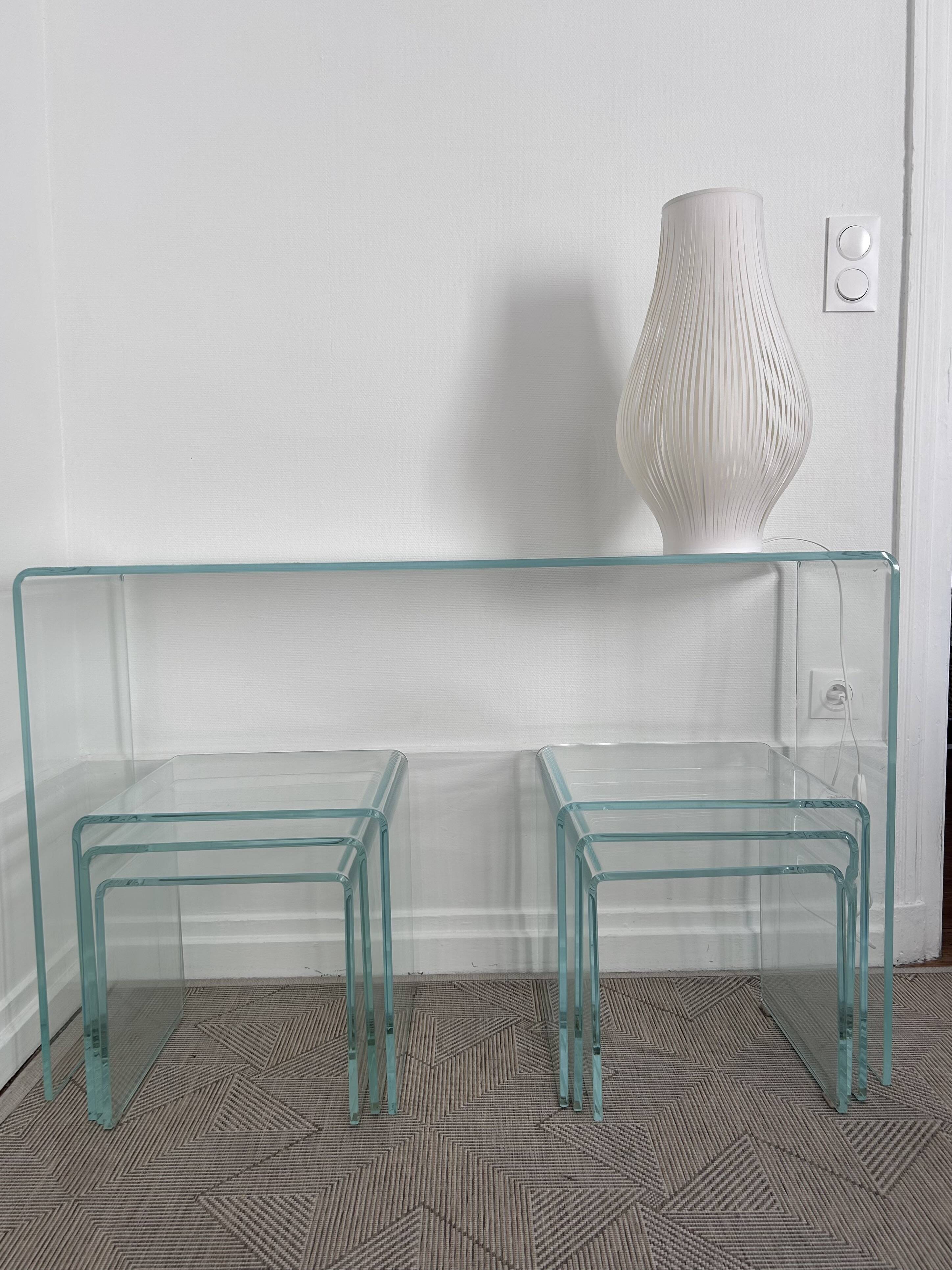 Console glass Akante and nesting side tables