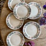 Set of 6 vintage dessert plates model Cécile by HBCM