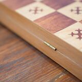 Beech wood chess board, new, with pieces in original box