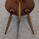 Side table, low tripod pedestal table, 50s-60s