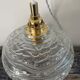 Set of two vintage electrified glass pendant lamps
