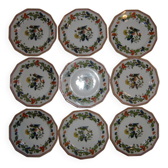 Lot de 9 petites assiettes à dessert des années 50