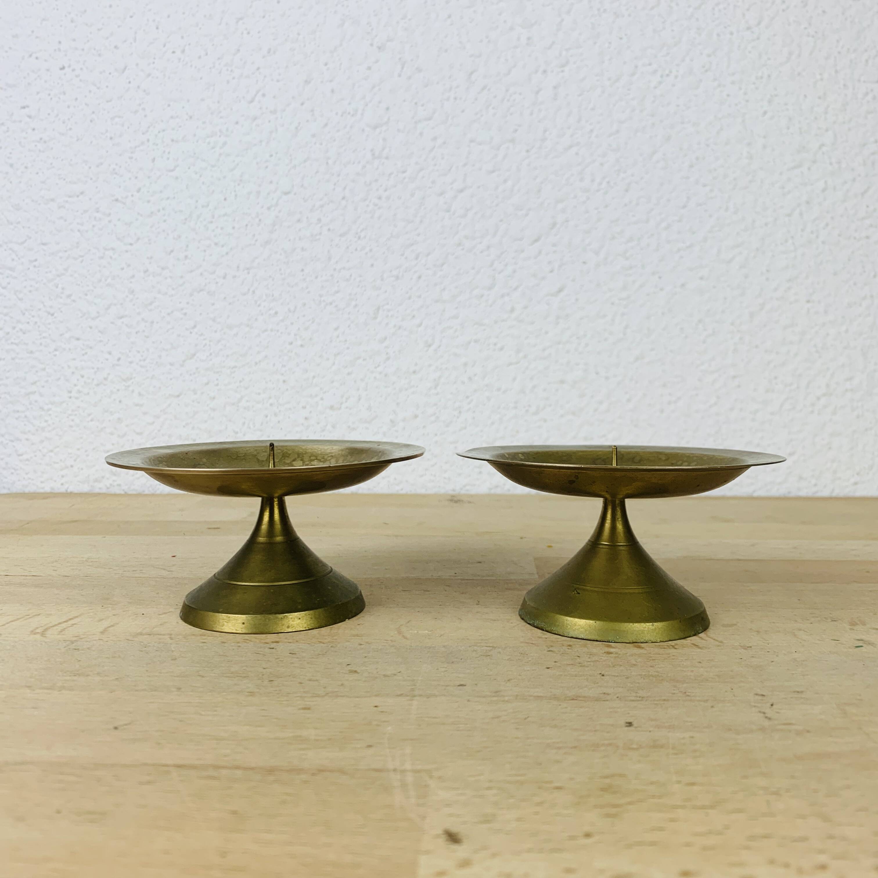 Pair of gilded brass candlesticks