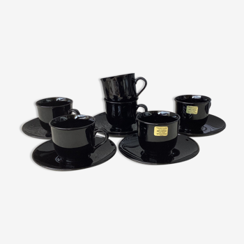 Black Arcoroc espresso cups