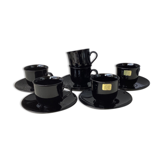 Black Arcoroc espresso cups