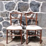 Pair of flying chairs with upholstered seat