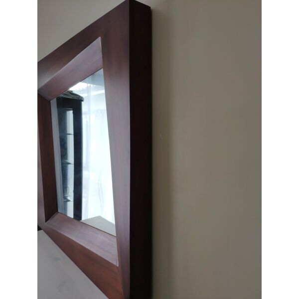 Miroir en bois exotique 100 X 100cm | Selency