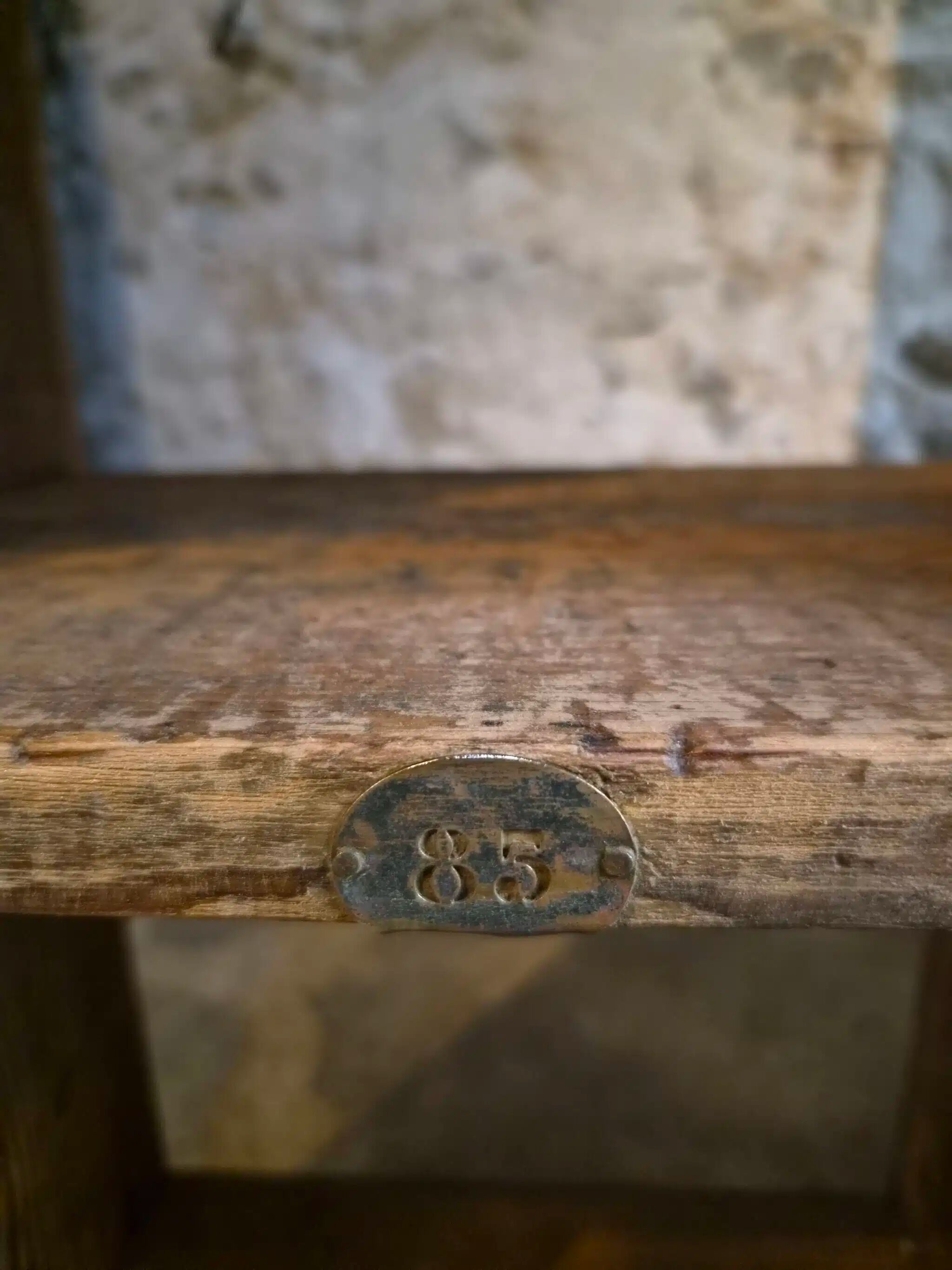 Old industrial shelf / room divider in pine, France, early 20th century