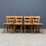 Set of eight german stick chairs from the 1950