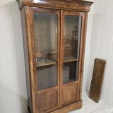Antique walnut display case - Louis Philippe period