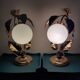 Paire de lampes métal doré