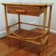 Rattan and vintage bamboo bedside table