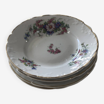 4 soucoupes vintage en porcelaine