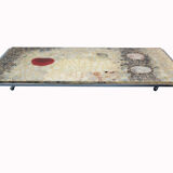 1970s space age coffeetable with pebble stones and acryl