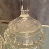 Bohemian crystal set with carved decoration
