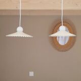 Set of 2 50s opaline pendants