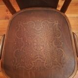 Thonet armchair in curved wood and stylized patterns
