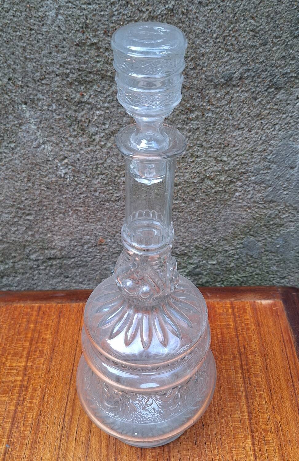 Large moulded glass carafe