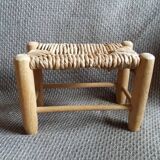 Banc paillé mobilier de poupée