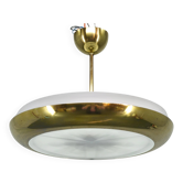 Josef Hurka Art Deco UFO Chandelier, Czechoslovakia 1930s