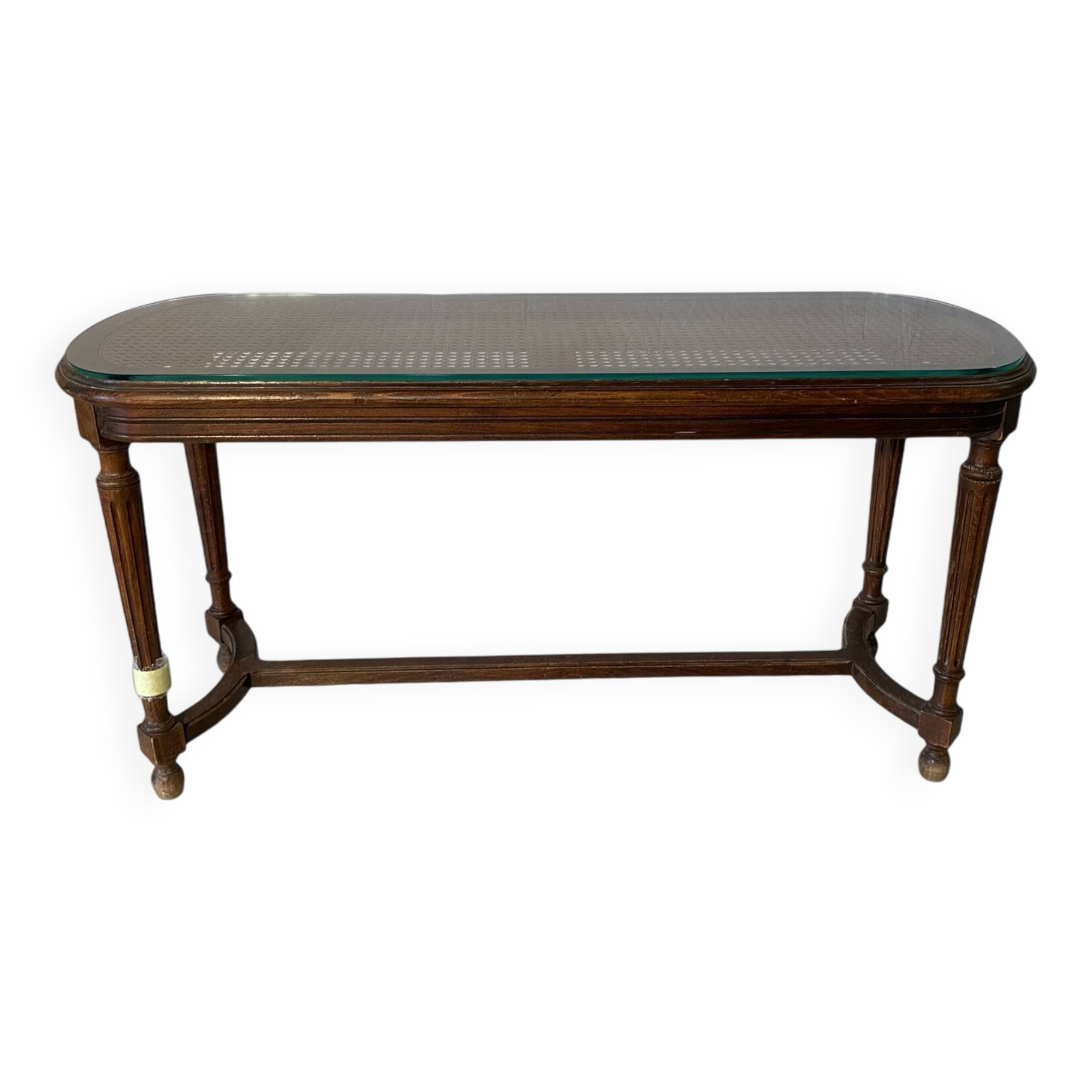 Louis XVI style 2-seater caned piano bench