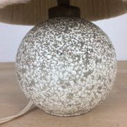 Art Deco ball lamp, white tense ceramic, wool lampshade