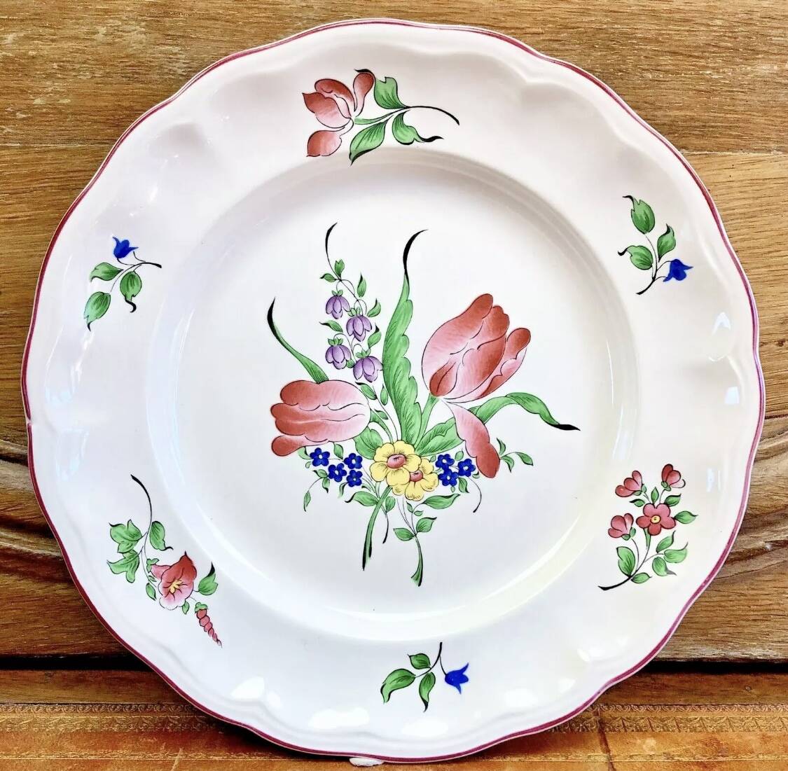 6 old Luneville flat plates, Réverbère model