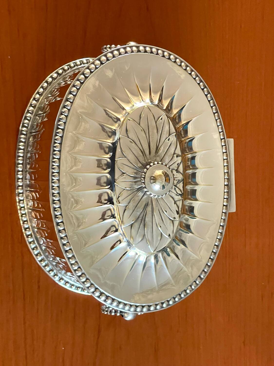 Christofle Gallia, large biscuit tin, early 20th century