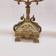Old pair of 3 branched brass candlesticks