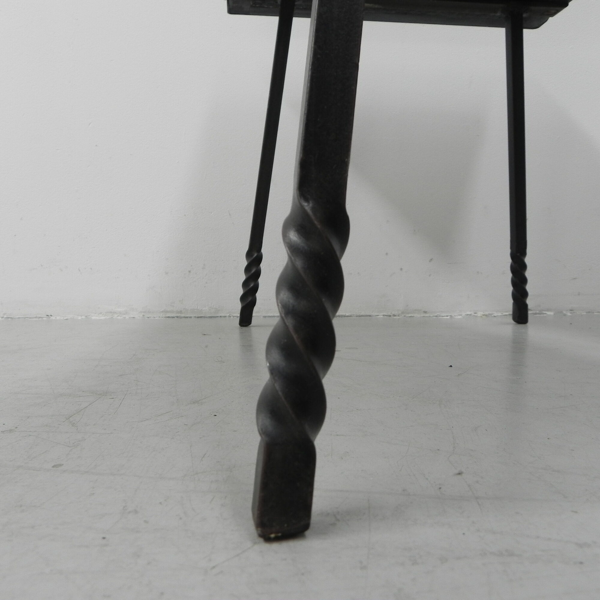 Brutalist coffee table with slate top