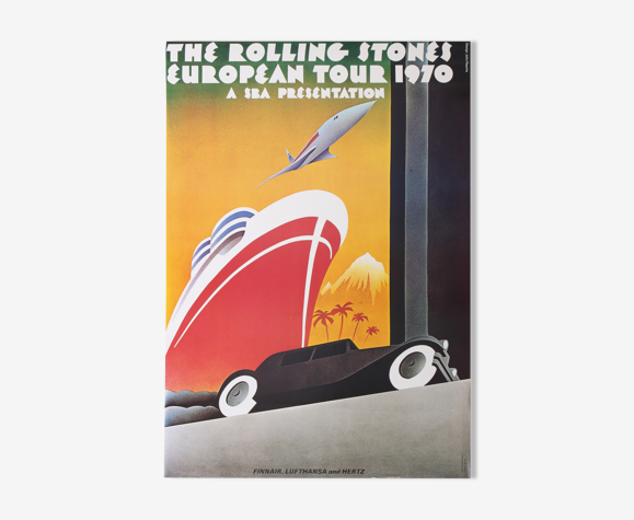 Poster for the Rolling Stones, 1970 by Pasche John | Selency