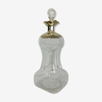 Carafe en verre soufflé et monture argent