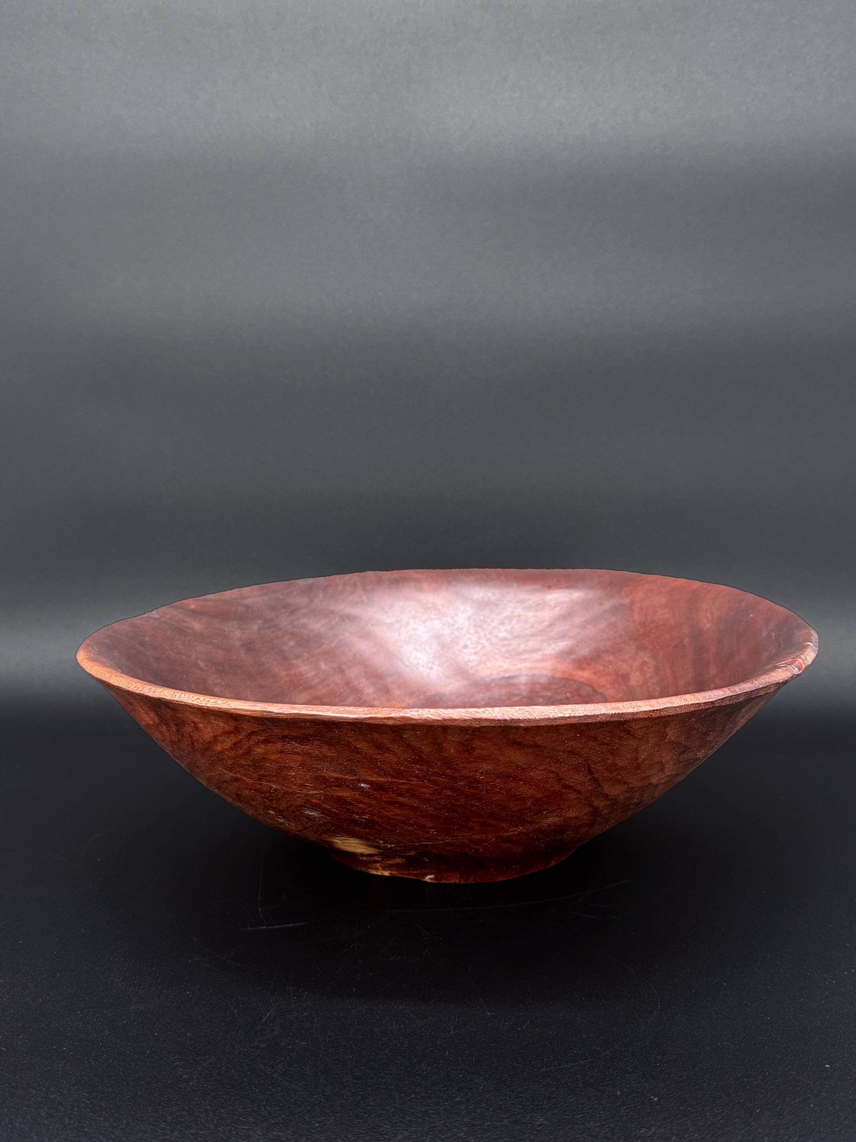 Large vintage hand-carved wooden platter – mahogany, 1960s