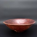 Large vintage hand-carved wooden platter – mahogany, 1960s