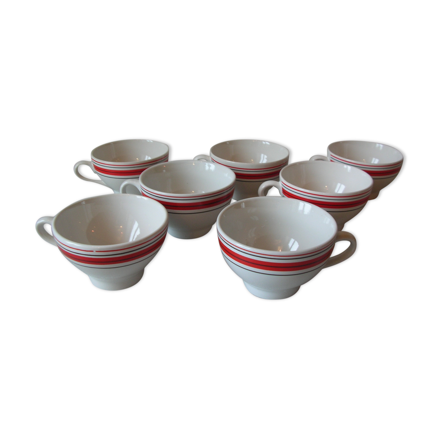 Set of 7 bowls of Breton ceramic bowled cider signed Ty Breizh deco cuisine Bretagne