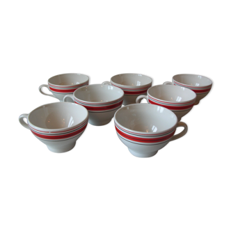 Set of 7 bowls of Breton ceramic bowled cider signed Ty Breizh deco cuisine Bretagne