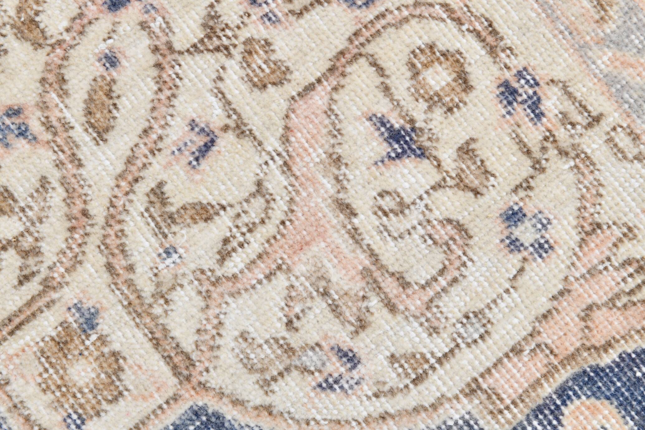 7x10 Turkish Classic Pattern Blue Beige Vintage Rug, 210x324Cm