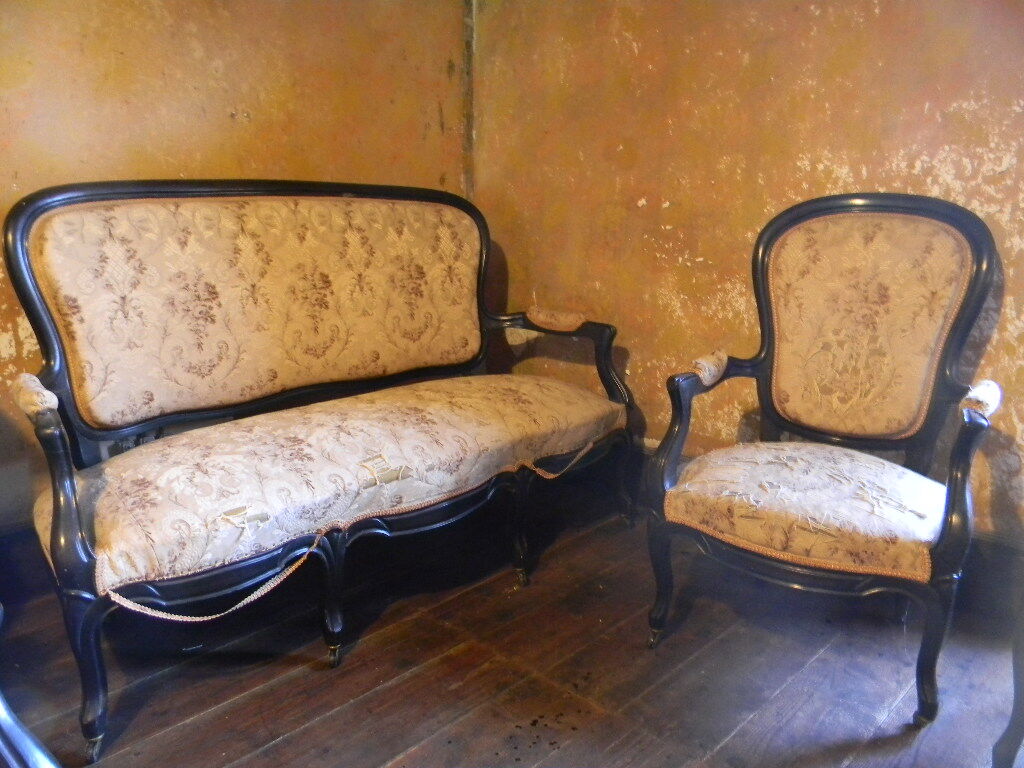 Bench and chairs style Napoleon III